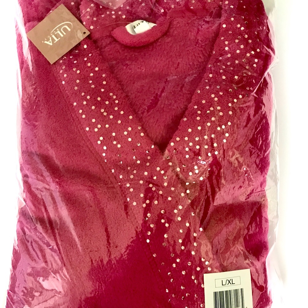 Ulta Beauty Robe, Pink w/ Sequin Trim NWT SZ L
